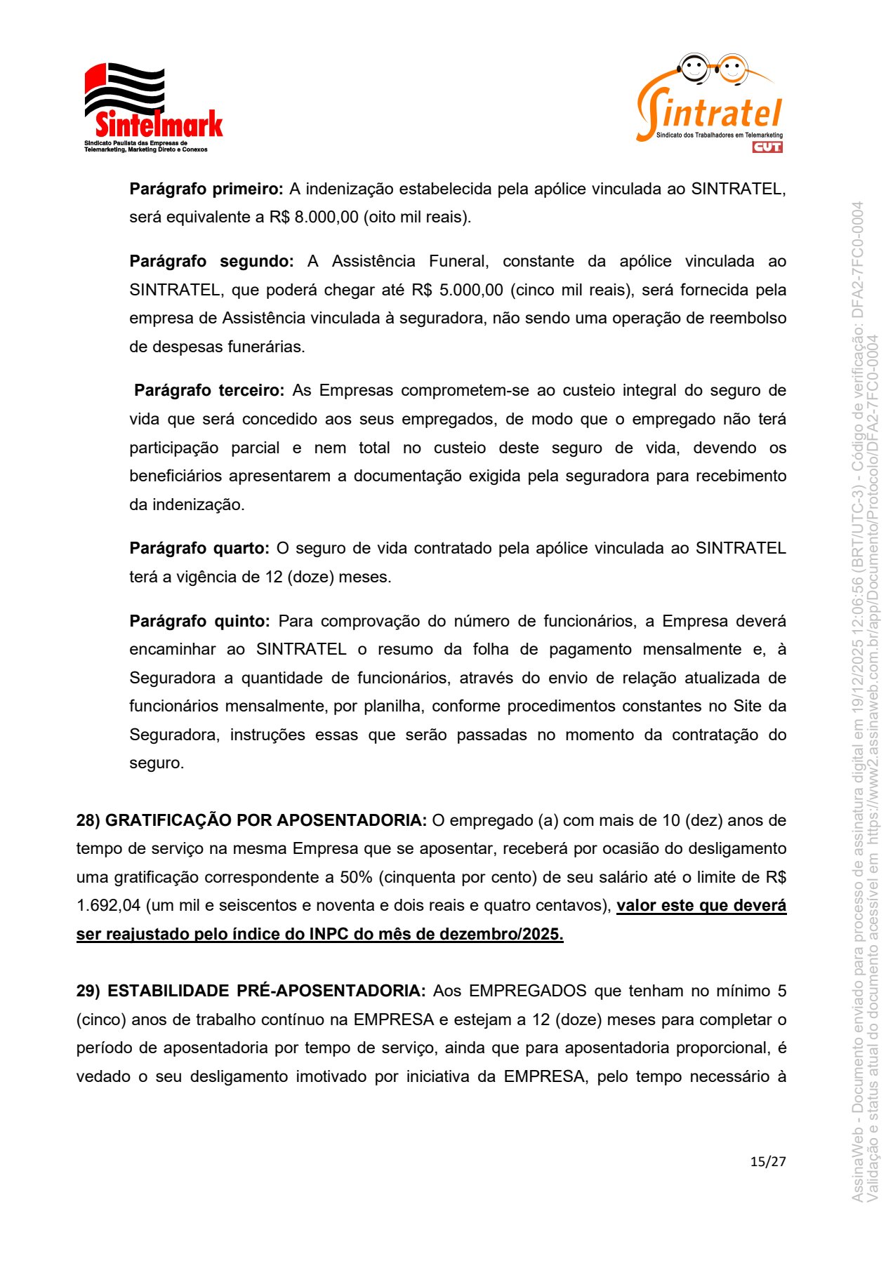 Convenção Coletiva de Trabalho 20266 15