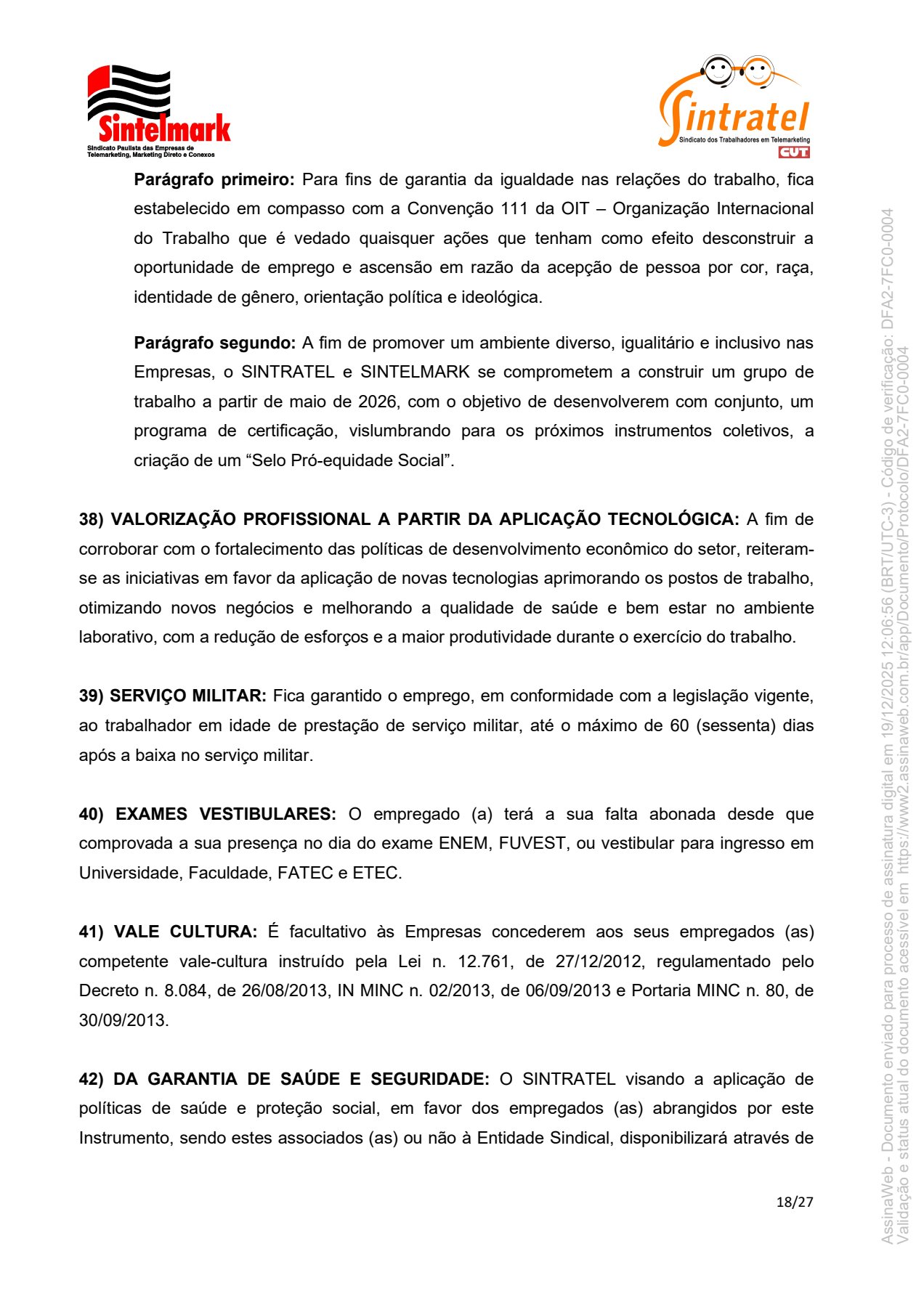 Convenção Coletiva de Trabalho 20266 18