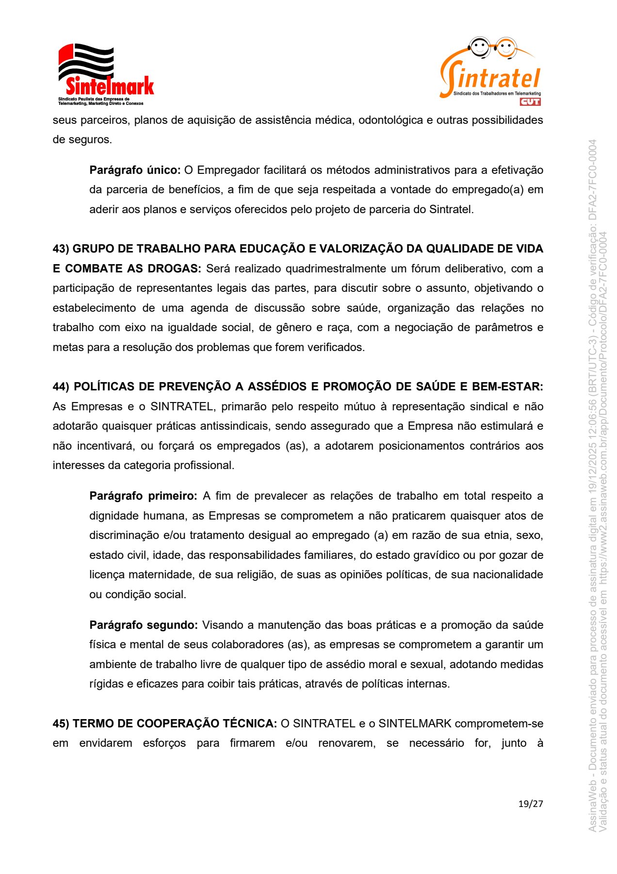 Convenção Coletiva de Trabalho 20266 19