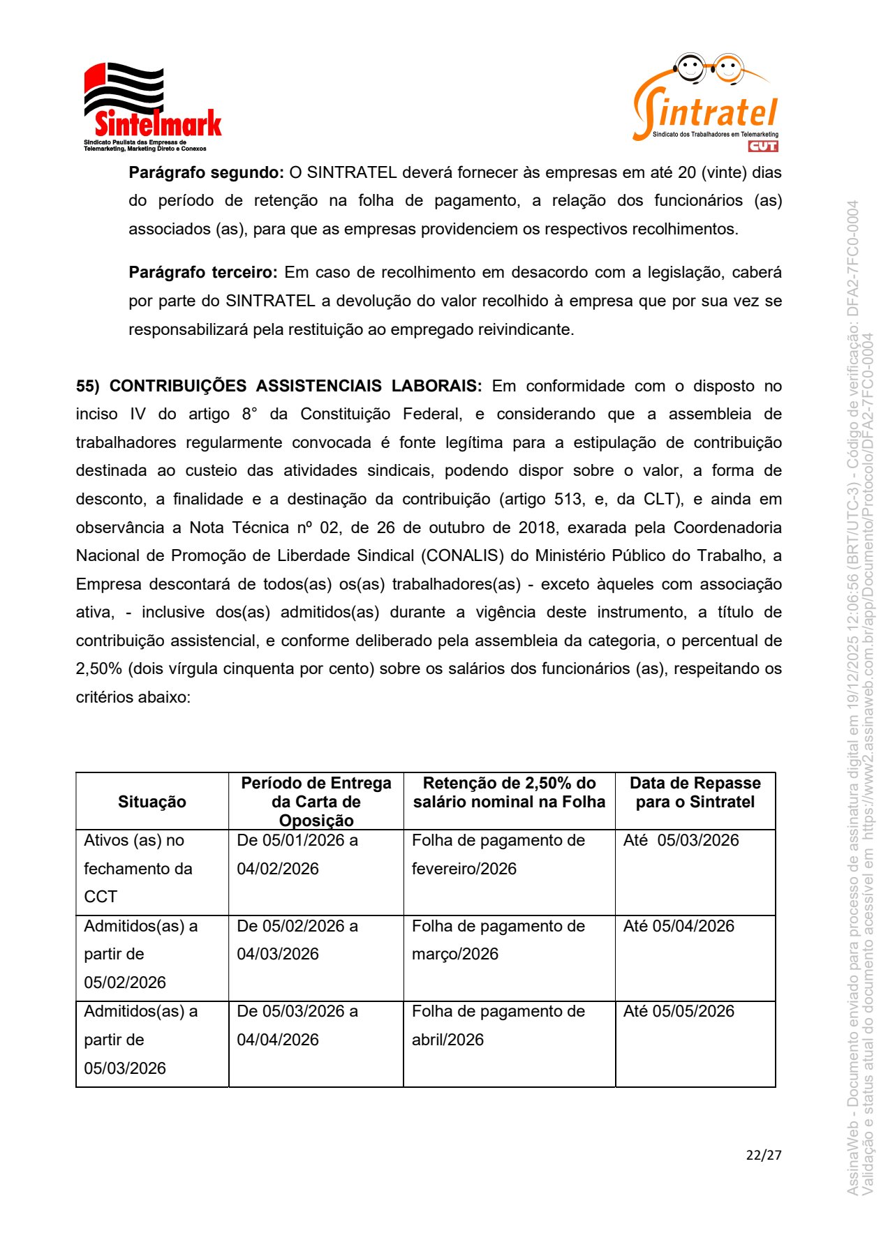 Convenção Coletiva de Trabalho 20266 22