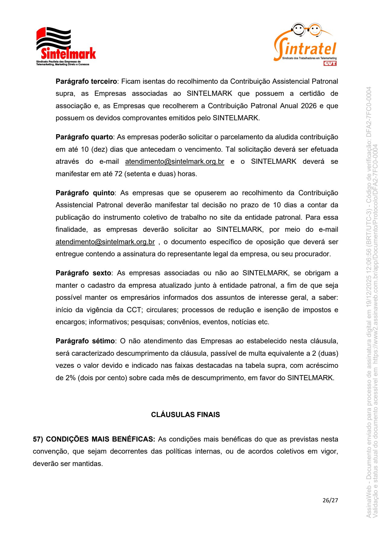 Convenção Coletiva de Trabalho 20266 26