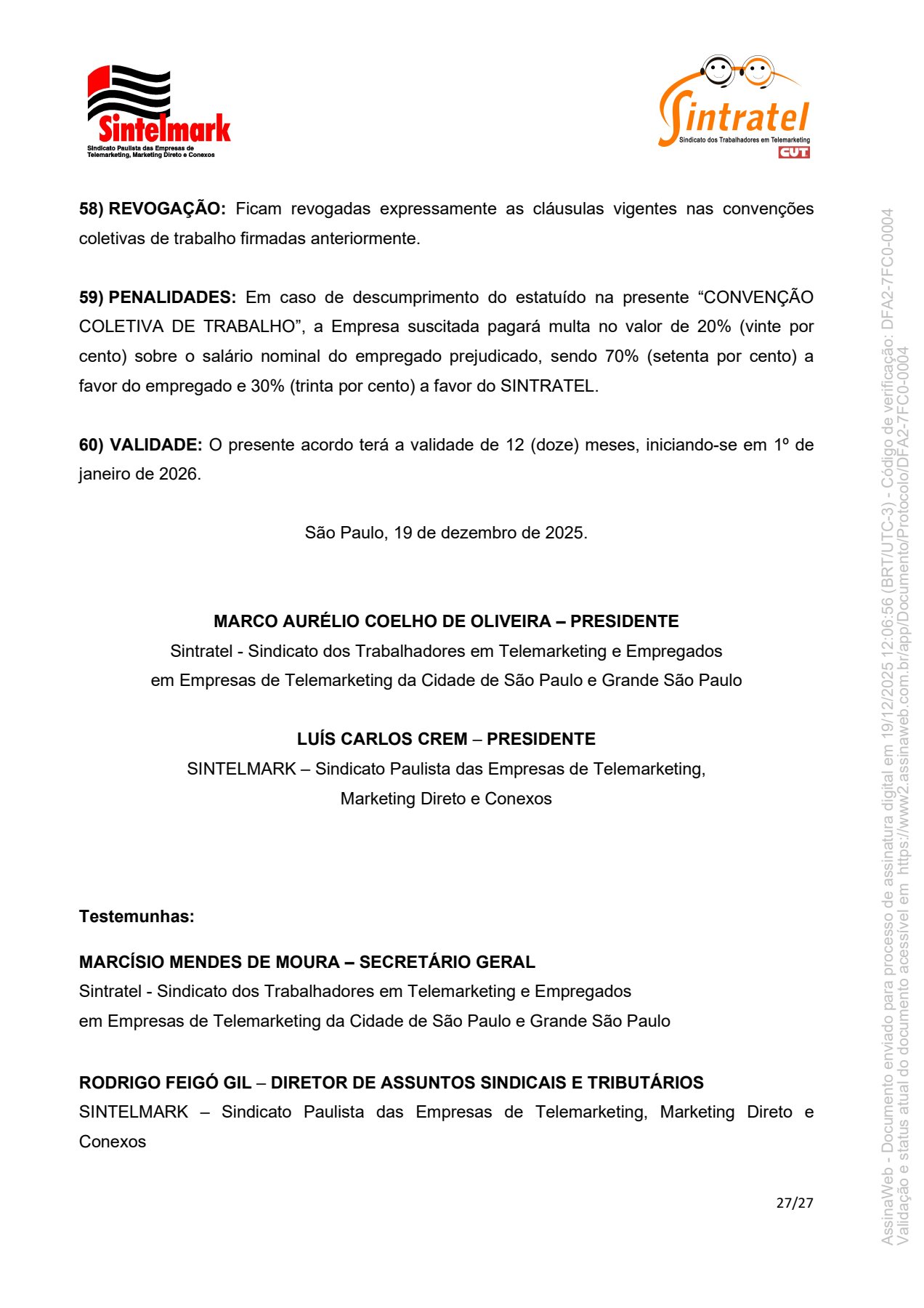 Convenção Coletiva de Trabalho 20266 27