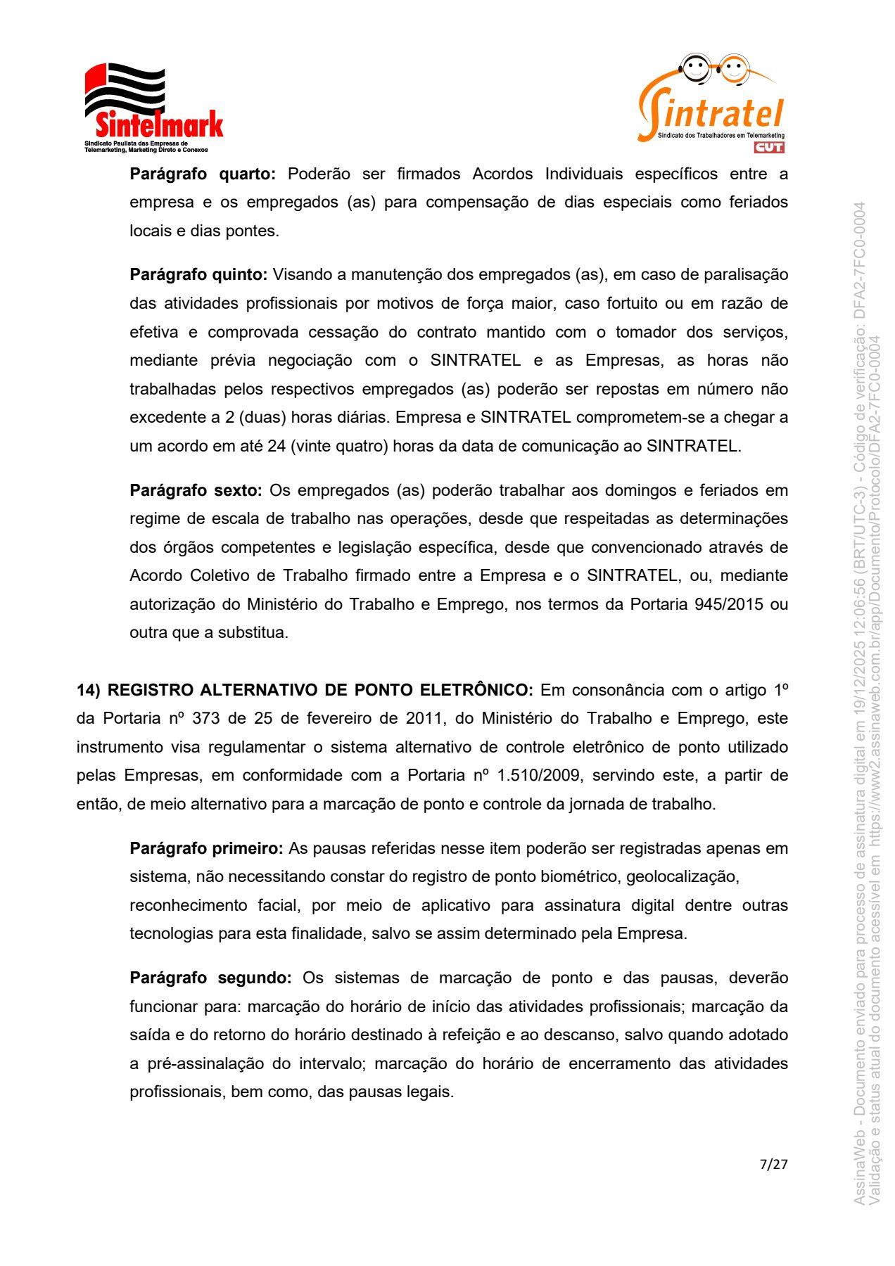 Convenção Coletiva de Trabalho 20266 7